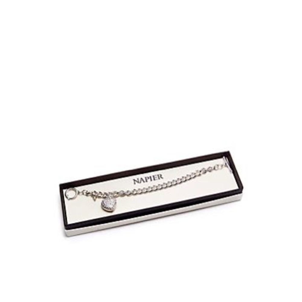 Napier Boxed Heart Charm Bracelet